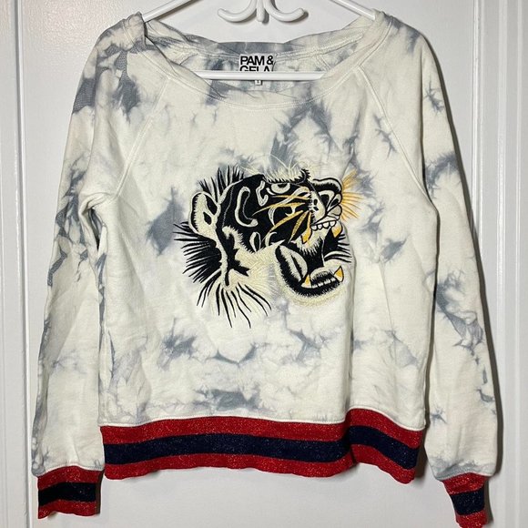 Pam & Gela Tie-Dye Tiger Sweatshirt - Picture 2 of 6